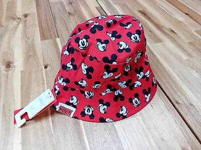 BRAND NEW (WITH TAGS) Disney Mickey Mouse Kids Red Hat (Ages 5-6) NEXT Sun Hat • £7.99