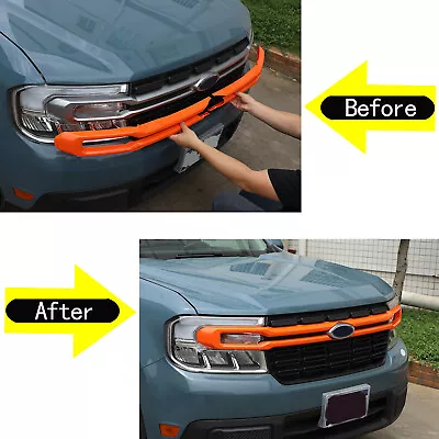 Orange ABS Front Grille Cover Moulding Strip Overlay For Ford Maverick 2022-2024 • $75.99