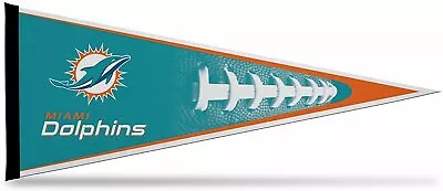 Miami Dolphins Soft Felt Pennant Football Design 12x30 Inch Easy To Hang • $17.79