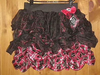 Monster High Draculaura Plaid Skirt With Lace Overlay Elastic Waist OSFM NEW • $19.99