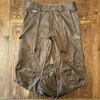 Burton Mens Snowboard Pants Cargo Brown XL Winter Zip Pockets Waterproof Ski • $40.95