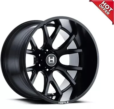 4ea 20x10  Hostile Wheels H113 Rage Asphalt Satin Black Off Road Rims(S13) • $1600