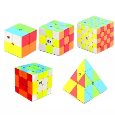 Cubelelo 2X2 3X3 4X4 5X5 & Pyraminx Combo (Stickerless) Magic Cube Puzzle • $75.34