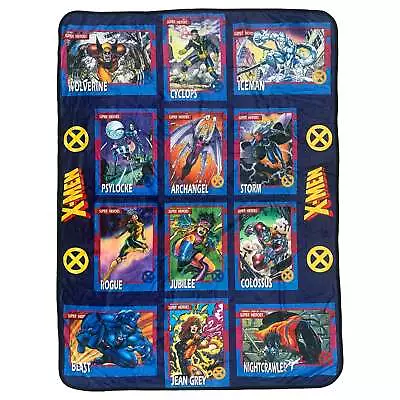 X-Men Trading Cards Super Heroes By Jim Lee Marvel Flannel Fleece Throw Super So • $29.95