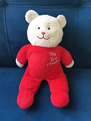 Eden My First Christmas Xmas Teddy Bear Lovie Hug Toy Retro Retired • £49.99