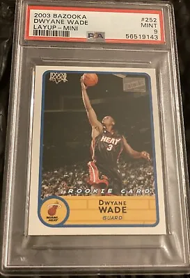 DWYANE WADE *POP 8* ROOKIE PSA 9 MINT MINI LAYUP 2003 Topps Bazooka Miami Heat • $42.99