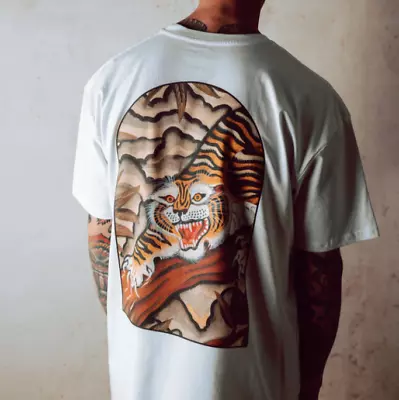 NWT Doomsday Co Daniel Lacalle Tiger White SS 100% Cotton T-Shirt Size Medium • $37.20