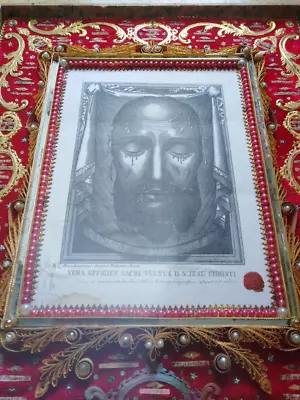 70 Relics!! Pope Leo XIII Reliquary Veronica Veil Shroud Christ Vatican COA 1887 • $2850