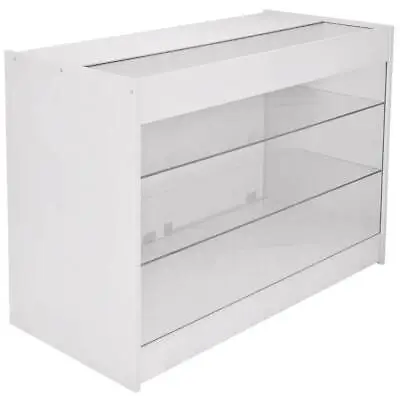 £399.99 • Buy Retail Glass Shelf Product Display Counter Showcase Lockable Cabinet White K1200