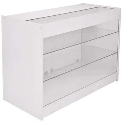 £399.99 • Buy Retail Glass Shelf Product Display Counter Showcase Lockable Cabinet White K1200