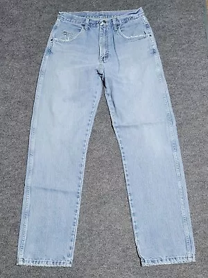 Wrangler Jeans Mens 31x32 Blue Denim Rugged Wear Light Wash Pockets Western • $19.99