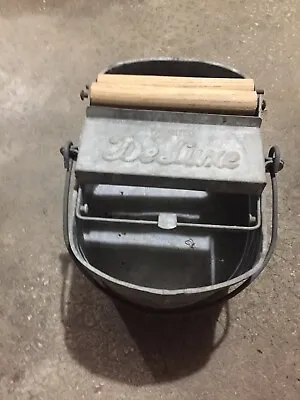Vintage Deluxe Galvanized Wringer Mop Bucket Made In USA • $10