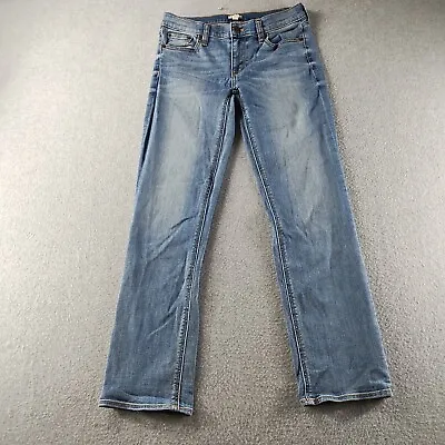 J. Crew Straight Leg Stretch Low Rise Blue Denim Jeans Women's Size 25/29 • $14.99