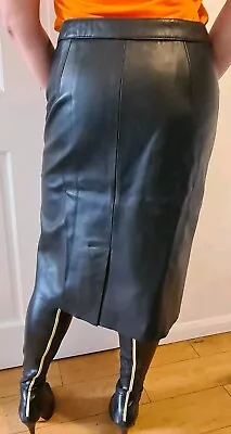 Real Leather Fetish  Mistress Pencil Skirt  12uk  Marks And Spencer 31 In Waist  • £35