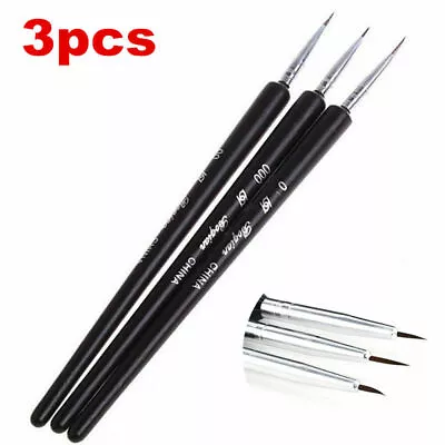 3PCS Black Nail Art Pen Dotting Painting Drawing UV Gel Liner Polish Brush Tool • $5.69