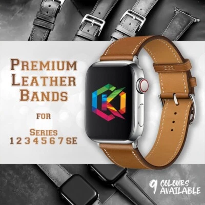 $11.95 • Buy Genuine Leather Strap IWatch Band For Apple Watch Series 8 7 6 5 4 3 SE 40mm 44