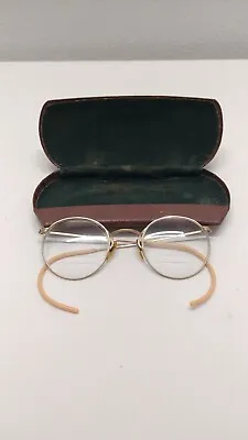 Vintage! Antique! Bifocal Eye Glasses Wire Rim With Case! • $21.99