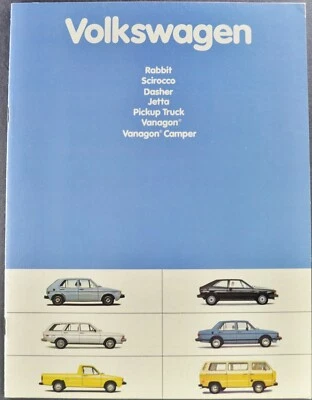 1981 Volkswagen Brochure Rabbit Scirocco Dasher Jetta Pickup Vanagon Camper VW • $7.95