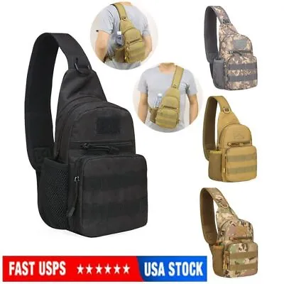 Outdoor Tactical Sling Bag Military Molle Crossbody Pack Chest Shoulder Backpack • $11.95