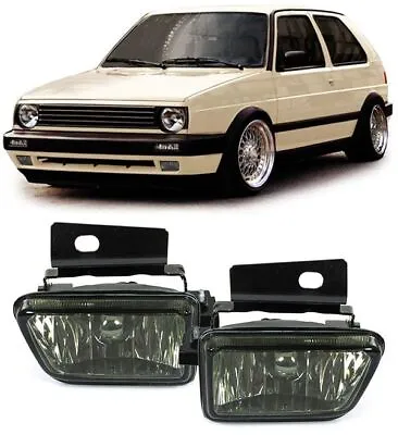 Smoked Fog Lights With Bracket For VW Golf II Jetta MK2 GTI VR6 G60 +Mountings • $99.62