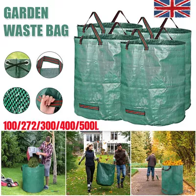 £13.99 • Buy 100-500L Garden Waste Bags Refuse Large Heavy Duty Sack Grass Leaves Rubbish Bag