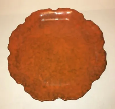 P.V. Italy Peasant Village Mottled Burnt Orange Lobster Chop Plate Platter • $32.50