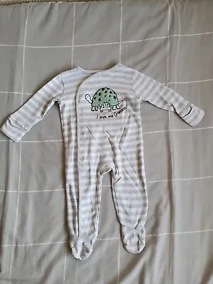 Very: Beautiful Grey Striped  I Love My Grandad  Long Sleeve Baby Grow - 3.6 M  • £5.99