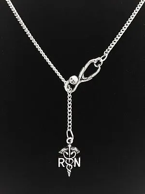 New Stethoscope Nurse RN Registered Nurses Gift Graduation Lariat Necklace • $9.88