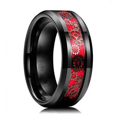 Mens Women Tungsten Carbide Carbon Fiber Ring Silver Wedding Band Gifts Size6-13 • $1.88