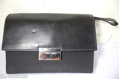 Vintage GUCCI Black Nylon Leather Wristlet Hand Bag Unisex Clutch Bag • $162