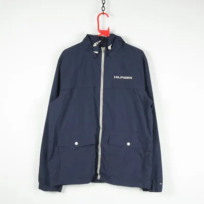 TOMMY HILFIGER Waterproof Jacket | Large | Rain Hooded Coat Zip Cagoule Anorak • £23.99