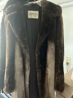 G.Fox & Co Rich Brown MINK Fur Coat Full Length Long Sleeve Women's 34” Long • $199.99