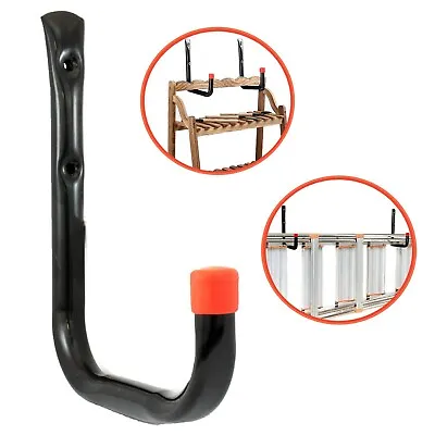 LARGE METAL STORAGE WALL HOOK Bicycle Ladder Hanger Mount Garage Shed HEAVY DUTY • £4.78