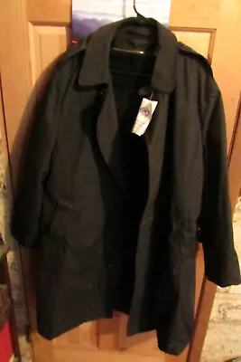 Black Trenchcoat Mens 46 R DSCP Military Made In USA • $31.99