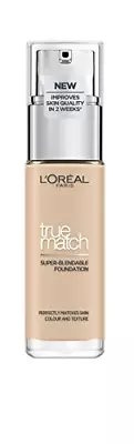 L'Oreal Paris True Match Liquid Foundation 1N Ivory Skincare Infused With Acid • £12.45