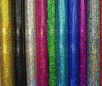 £2.65 • Buy Sequin Hologram Square Fabric Shiny Sparkly Fancy Dress Dance Material 44  Width
