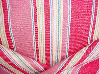 7-1/8Y Brunschwig & Fils 8013116 St Tropez Berry Jute Stripe Upholstery Fabric • $556