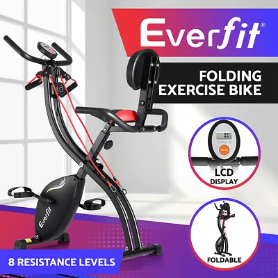 Everfit Folding Exercise Bike Magnetic X-Bike Indoor Cycling Resistance Rope • $161.95