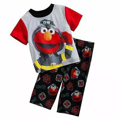 Elmo Boy's Fire Man Fire Fighter 2-Piece Polyester Pajama Set Size 4T • $24.99