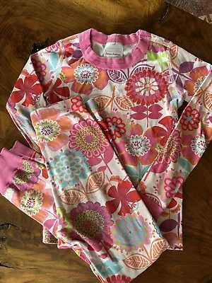 $7.90 • Buy Hanna Andersson 120 Pink Floral Pajama Set US 6-7Y