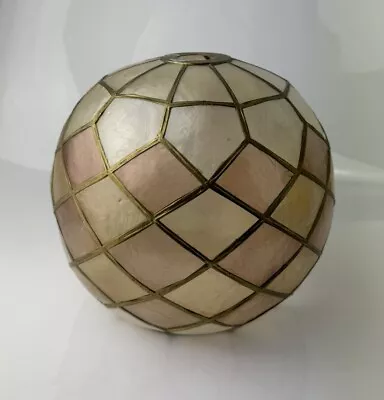 Vintage Capiz Shell Light Shade Pendant Boho Mid Century - Beige / Cream • £22.95