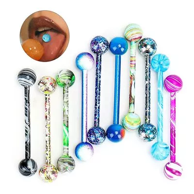 $7.06 • Buy 10PCS Surgical Steel Nipplerings Barbells Tongue Rings Nipple Body Piercing 14G