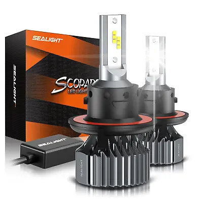 Pair H13 9008 LED Headlight Bulbs Bright White 6000K High Low Beam SEALIGHT  • $36.79