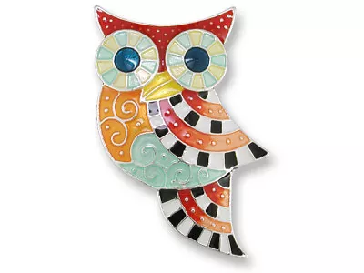 Zarah Owl Radiance Autumn Harvest Pin Enamel Sterling Silver Plated W/Gift Box • $23.79