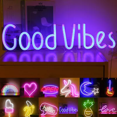 Neon Sign Light LED Wall Lights Visual Art Bar Lamp Kids Room Night Light Decor • $54.29