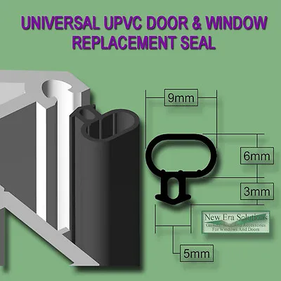 Universal Black Seal Upvc Door Window Double Glazing Replacement Rubber Gasket • £123.05