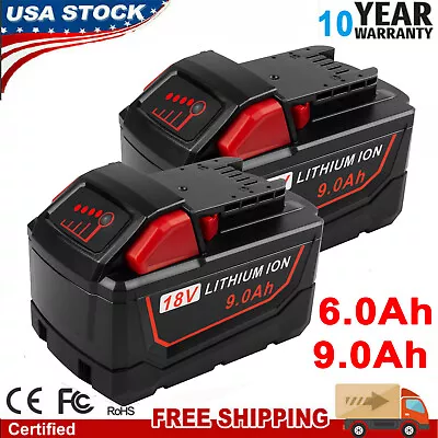 For Milwaukee 18V For M18 9.0Ah 6.0Ah Lithium High Output 48-11-1890 Battery NEW • $26.89