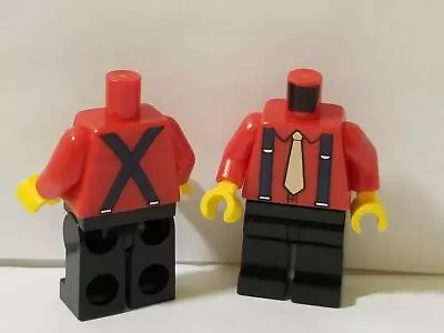 LEGO Red Shirt SUSPENDERS Dual Sided Torso TIE Add Head Ninjago Costume Kaito • $7.77