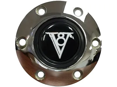 VSW 6-Bolt Chrome Horn Button Hot Rod V8 Emblem • $43.99