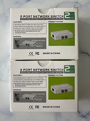 2 PORT NETWORK SWITCHES - RJ45 SPLITTERS X2 • £5